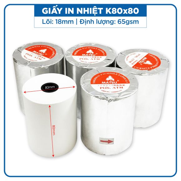 Giấy in nhiệt K80x80 - Giấy in hóa đơn