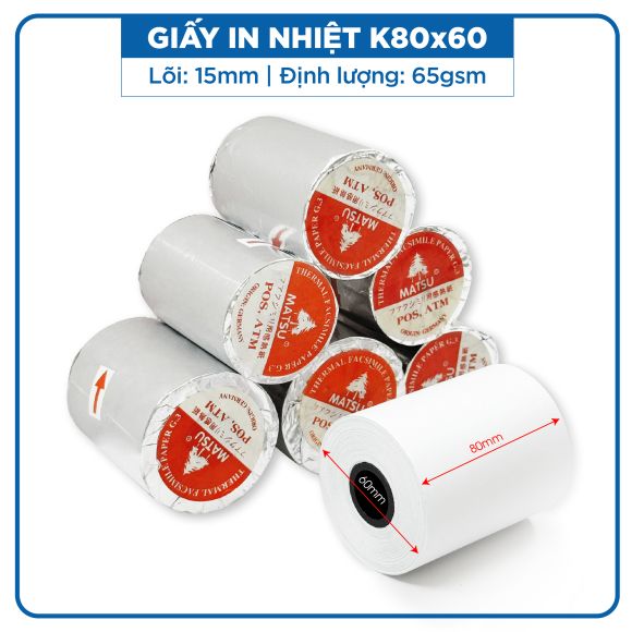 Giấy in nhiệt K80x60 - Giấy in hóa đơn