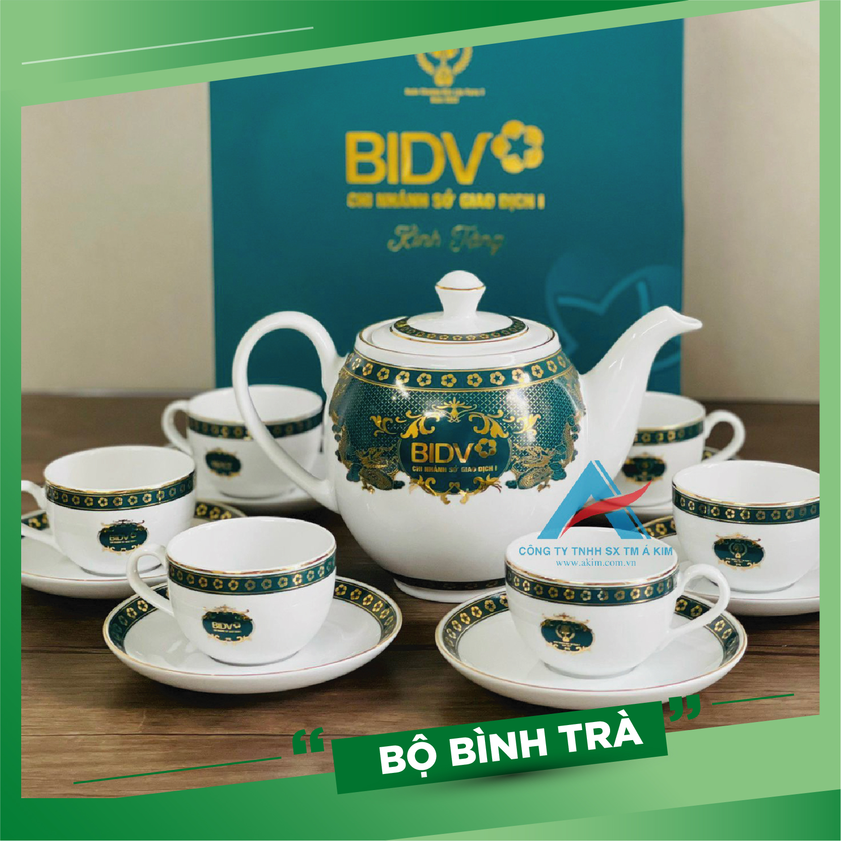 Bộ bình trà tặng doanh nghiệp - Ngân hàng BIDV